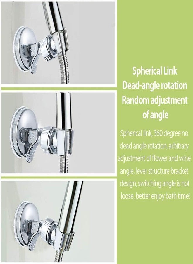 ENNCOZY Bath Shower Head Holder Chrome Wall Mount Strong Suction Handheld Universal 360° Rotatable Hand Cup Holder Flush Mounted Shower Mixer Set - Image 2