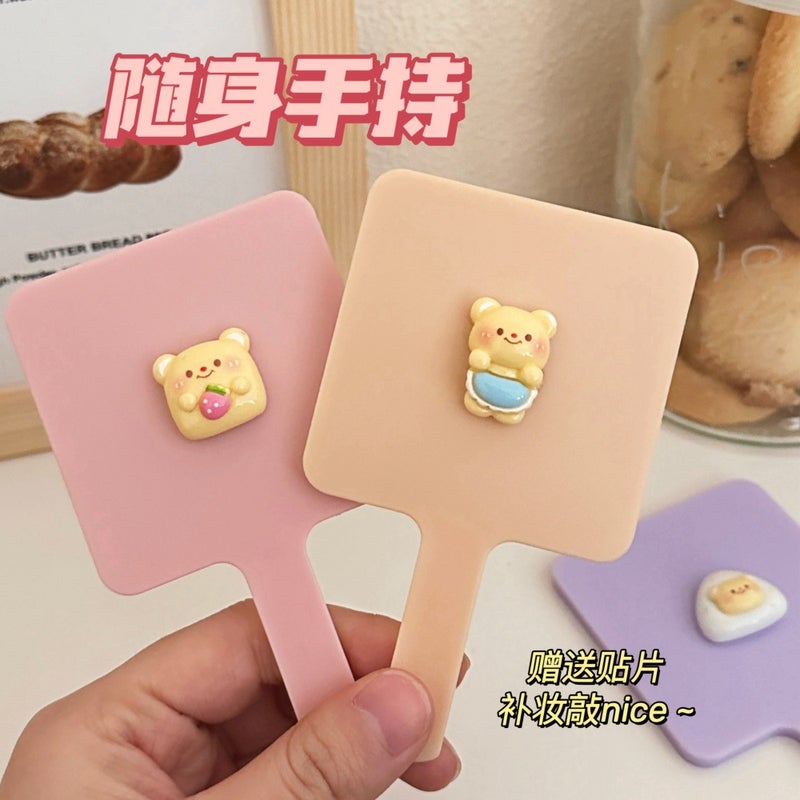New Cartoon Cute Pet Handheld Makeup Mirror Ins Style High-Value Student Cute Handle Mirror With Small Mirror - Image 2