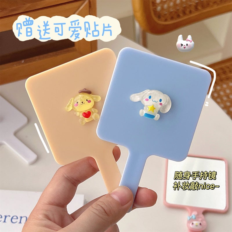 New Cartoon Cute Pet Handheld Makeup Mirror Ins Style High-Value Student Cute Handle Mirror With Small Mirror - Image 5