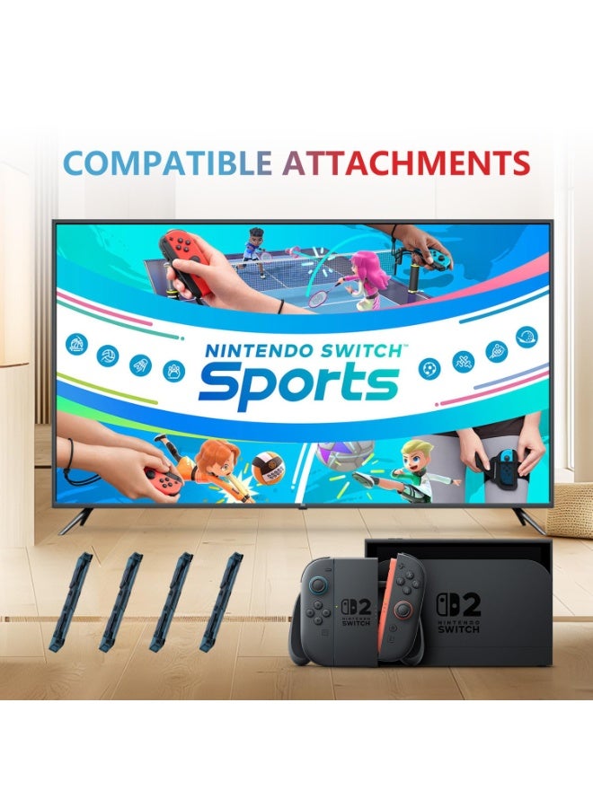 STARTRC GAMES 10 in 1 Switch Sports Game Accessories Bundle, for Switch 2, Switch 1, Switch OLED, Steering Wheels +Tennis Rackets+Adjustable Golf Clubs + Swords+Leg Straps, Family Accessories Kit for Joy-Con 2 - Image 2