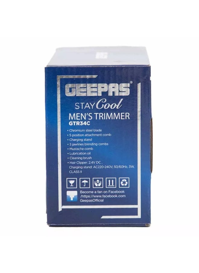 GEEPAS - Geepas Rechargeable Trimmer for Men- Silver - Image 1