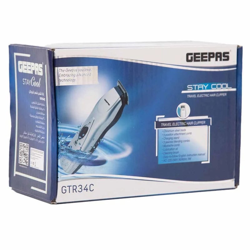Geepas Rechargeable Trimmer for Men- Silver - Image 1