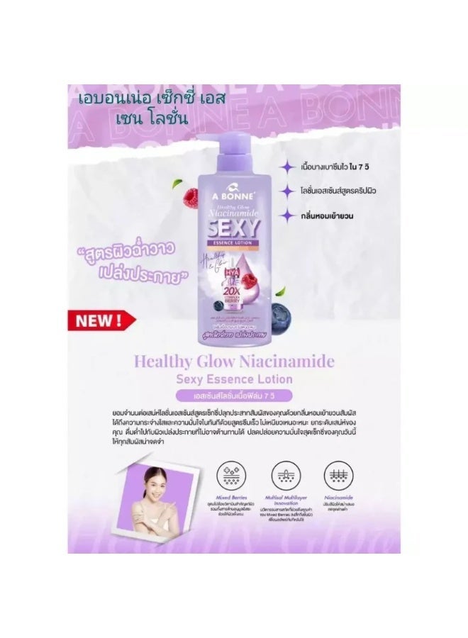 A Bonne Healthy Glow+ Niacinamide Sexy Essence Lotion with Collagen & HYA 20X Complex Berry for Bright Smooth Skin 500ml - Image 3