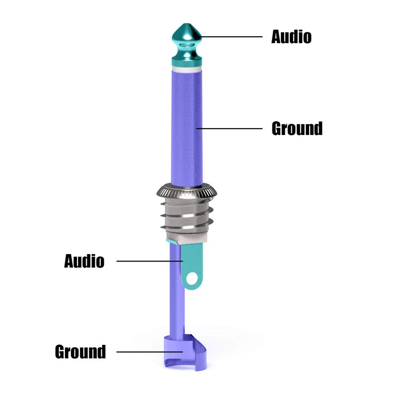 Ancable 4-Pack Audio 1/4" Plugs TS Jumbo Plugs Solder Type for Guitar, Instrument, Speaker/Microphone/Patch Cables - 6.35mm Male 1/4 Inch Phone Plug - Image 3