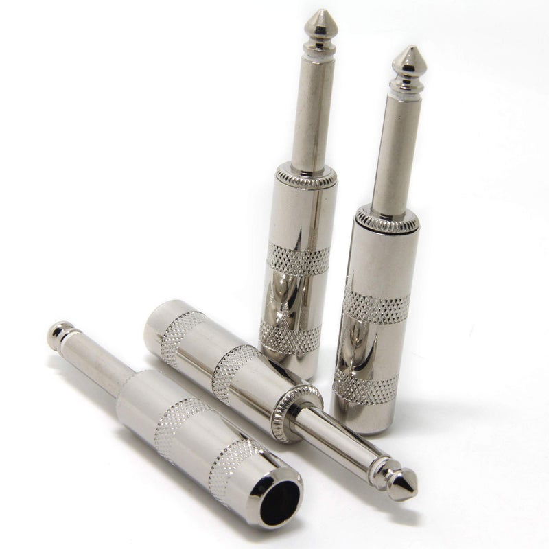 Ancable 4-Pack Audio 1/4" Plugs TS Jumbo Plugs Solder Type for Guitar, Instrument, Speaker/Microphone/Patch Cables - 6.35mm Male 1/4 Inch Phone Plug - Image 4