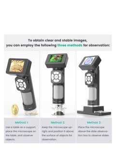 SYOSI Portable Pocket Microscope Kit, Mini Handheld Digital Microscope 500X with 8 Adjustable LED Lights and 2" LCD Screen, Pocket Microscope Kit for Kids and Adults, Windows PC Compatible  - Image 4