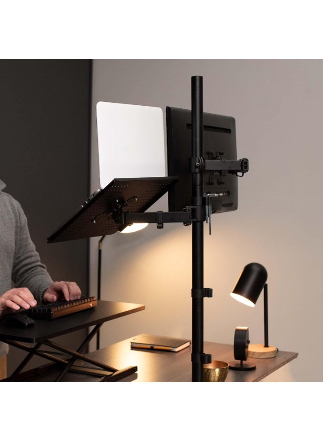 Adjustable Laptop & Monitor Desk Mount – Fits 13-27” Screens – Noise Reduction & Cable Management Stand - Image 3