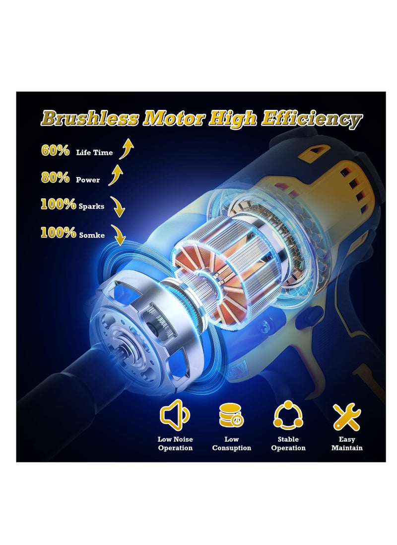 ZLH HITY 590 Ft-lbs Cordless Impact Wrench Kit,1/2 Inch 800NM High Torque 3000RPM Brushless Impact Wrench with 6 Pcs Impact Sockets, Ideal for Automotive & Home Repair(Includes 1 battery)  - Image 3