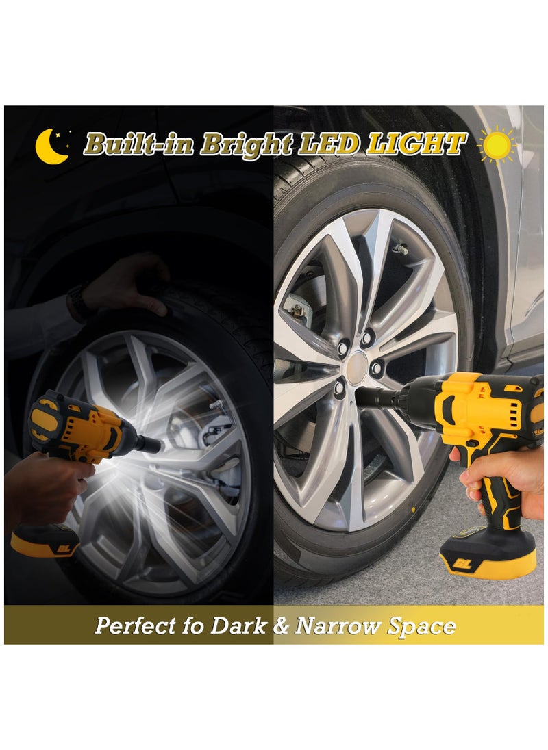 ZLH HITY 590 Ft-lbs Cordless Impact Wrench Kit,1/2 Inch 800NM High Torque 3000RPM Brushless Impact Wrench with 6 Pcs Impact Sockets, Ideal for Automotive & Home Repair(Includes 1 battery)  - Image 4