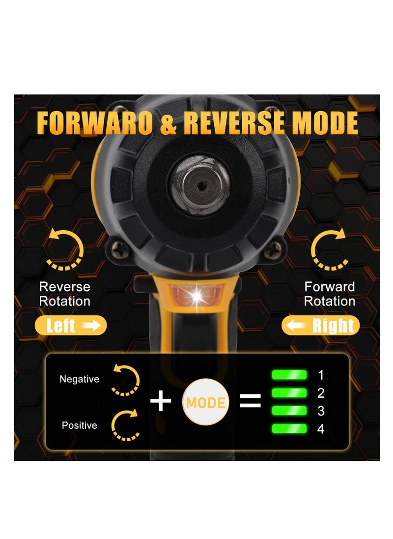 ZLH HITY 590 Ft-lbs Cordless Impact Wrench Kit,1/2 Inch 800NM High Torque 3000RPM Brushless Impact Wrench with 6 Pcs Impact Sockets, Ideal for Automotive & Home Repair(Includes 1 battery)  - Image 5