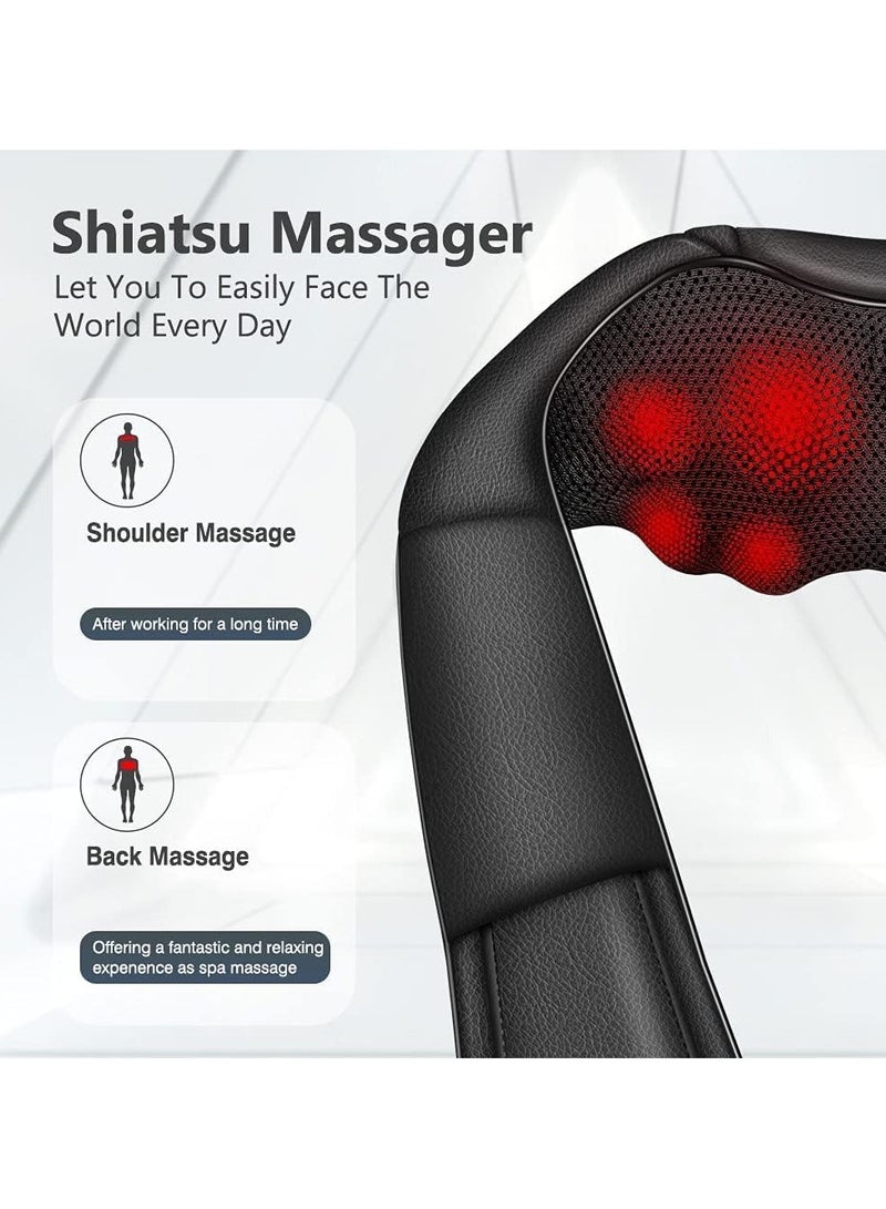 Loquat Neck Massager with Heat, Shiatsu Massager for Neck, Back, Shoulder, Foot and Leg, Deep Tissue 3D Kneading Massager for Relax Muscles at Home and Offie,Neck Massager for Women and Men - Image 5