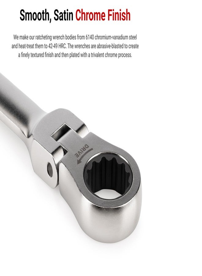 TEKTON 21 mm Flex Head 12-Point Ratcheting Combination Wrench | WRC26421 - Image 5