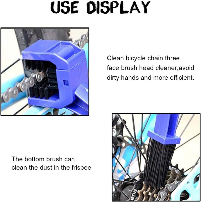 OIBTECH Motorcycle & Bike Chain Cleaner Tool Set – Bicycle Chain Gears Maintenance Cleaning Brush Kit for All Type Chain Gears（3 Kinds） - Image 2