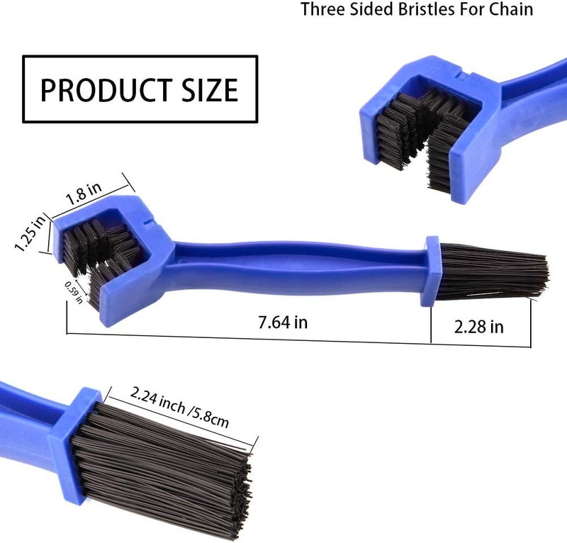 OIBTECH Motorcycle & Bike Chain Cleaner Tool Set – Bicycle Chain Gears Maintenance Cleaning Brush Kit for All Type Chain Gears（3 Kinds） - Image 4
