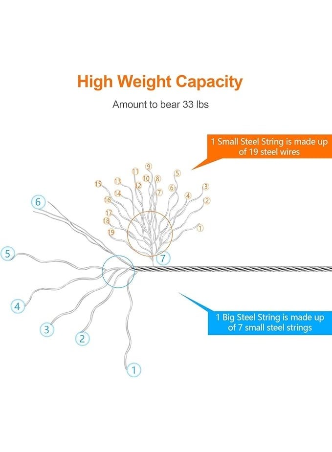 VITION 3.8m Clothesline, Wall Mounted Stainless Steel Clothes Laundry Line Dryer with Adjustable Steel Rope for Home Hotel Bathroom Indoor Outdoor - Silver - Image 5