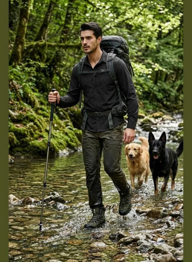 بوراتي Buratti Trekking and Water Repellent Classic Collar Long-Sleeved Pocket Shirt Men's SHIRT 693820