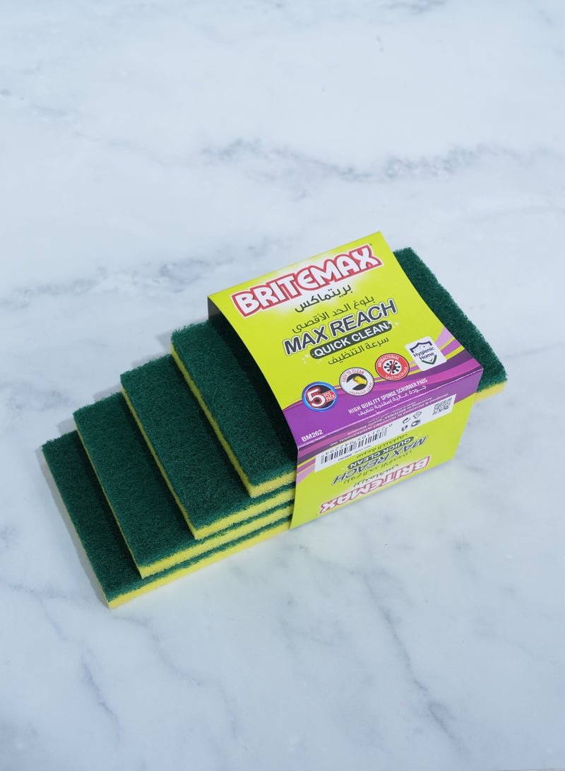 Homeway "Britemax 5-Pack Sponge Scrubbers SP-506 - Heavy Duty Cleaning" - Image 1
