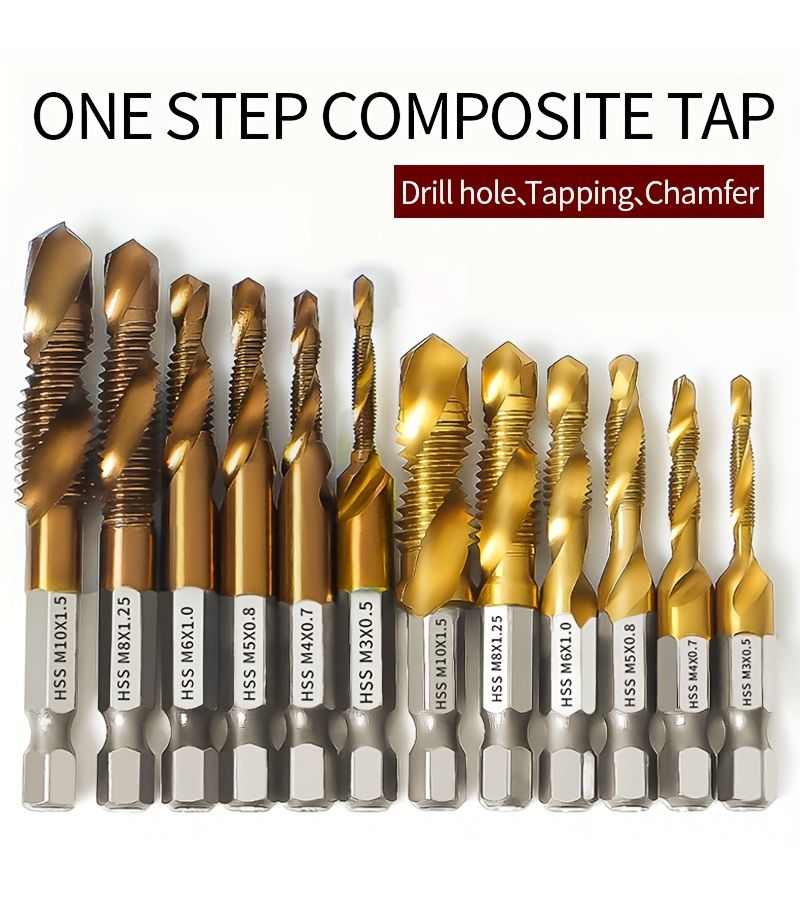 3 In One Composite Tap Drill Bit 6542 Coated M6x1.0 for Drilling Tapping Chamfering - Image 2