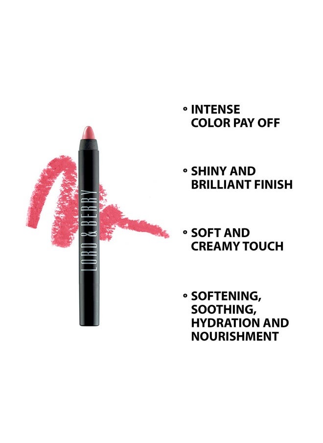 LORD & BERRY - 20100 Crayon Shining Lipsticks Intense Color With Soft & Creamy Touch Enriched With Vitamin E Hydrating Long Lasting Lipstick For Women Vegan & Cruelty Free Makeup Set Modern Pink - Image 1