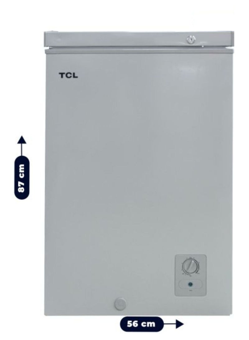 TCL 130 Liter Chest Freezer With Compact Deep Freezer with Mechanical Temperature Control, Front Drain Water Outlet, Power Indicator, Storage Basket, Energy Efficient Freezing for Home Use - Grey (Model F130CFG) 130 L 215 kW F130CFG grey - Image 4