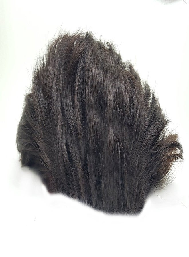 Majik Human Hair Wig Patch Toupee For Men that Can Be Used With Hair Patch Clips, Glue Or Tape (Brown, 9x7) - Image 4