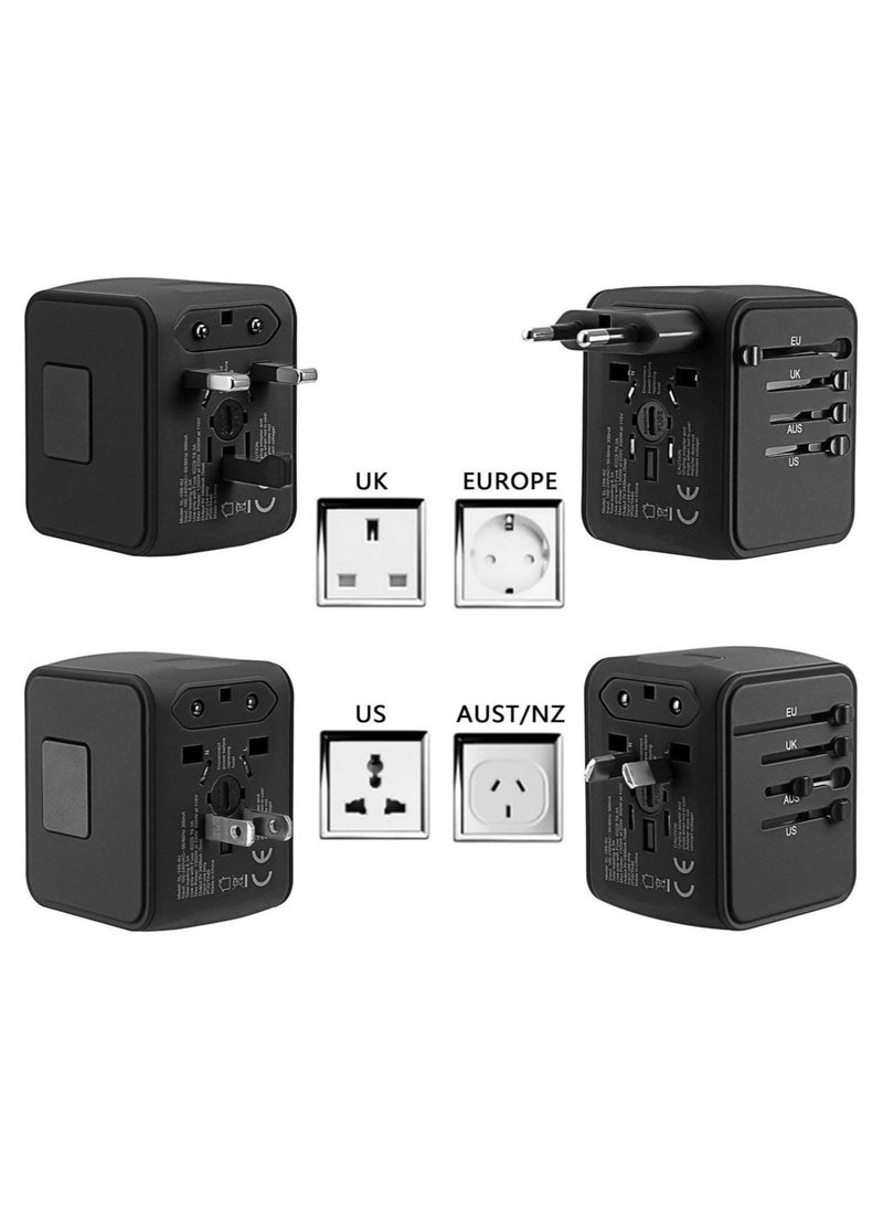 BGM International Travel Adapter Universal Power Adapter Worldwide All in One 4 USB with Electrical Plug Perfect for European US, EU, UK, AU 160 Countries  - Image 3