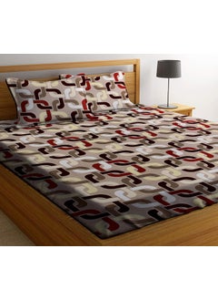 HIYANSHI HOME FURNISHING HIYANSHI HOME FURNISHING 3D Pattern Polycotton Checkered Luxury Double Cotton King Bedsheet with 2 Pillow Covers Pack of 1  - Image 1