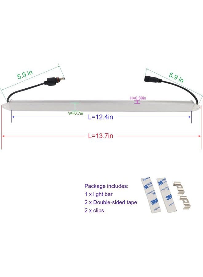 LEDENET 12" 18LEDs 5050 ضوء شريط LED أزرق 460nm لحوض السمك - إضاءة ألمنيوم مقاومة للماء 12V DC - Image 5