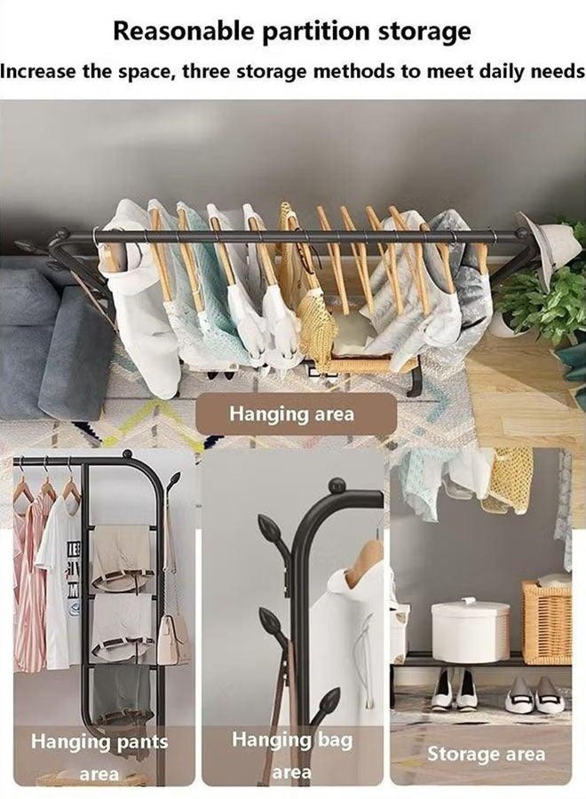 Floor-To-Ceiling Clothes Rack, Single-Pole Clothes Rail, Indoor Simple Clothes Rack, Household Bedroom Clothes Rack, Balcony Clothes Rack - Image 3