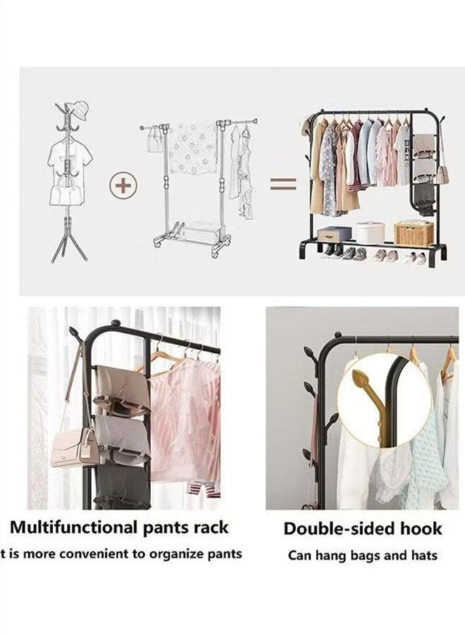 Floor-To-Ceiling Clothes Rack, Single-Pole Clothes Rail, Indoor Simple Clothes Rack, Household Bedroom Clothes Rack, Balcony Clothes Rack - Image 4