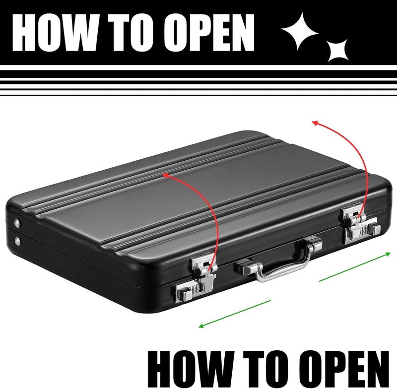 Stealodeal Black Portable Briefcase-Style Card Holder – Perfect for Business Cards - Image 3