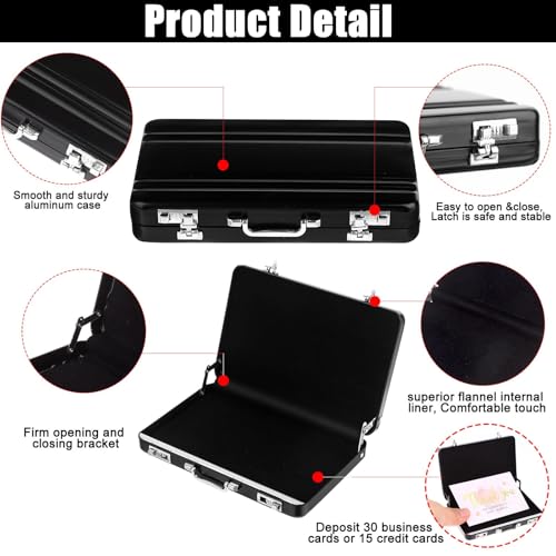 Stealodeal Black Portable Briefcase-Style Card Holder – Perfect for Business Cards - Image 2