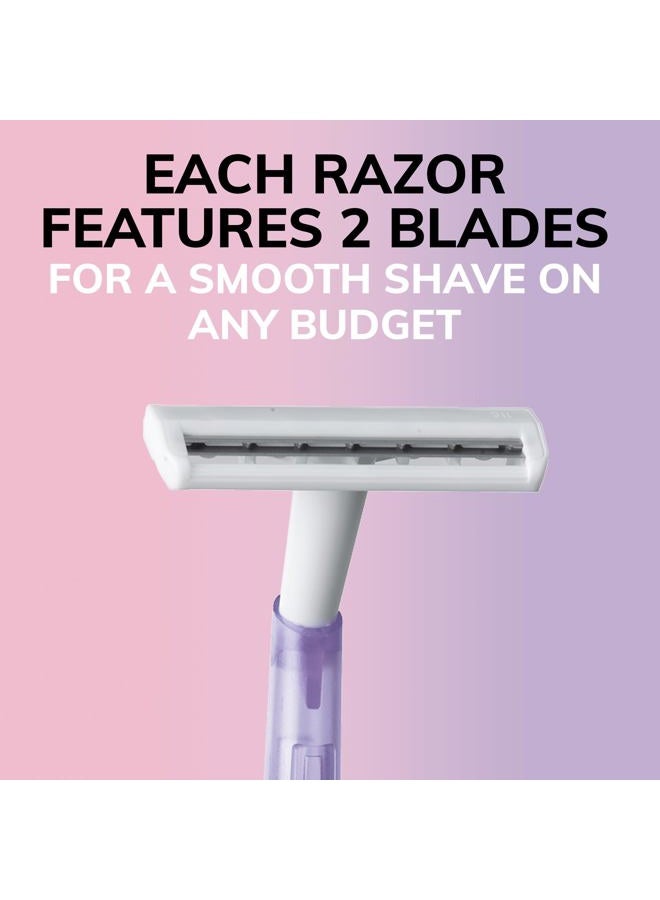 Bic Silky Touch Women's Disposable Razors, 2 Blades For a Sensitive, Soothing and Comfortable Shave, 18-Count - Image 2