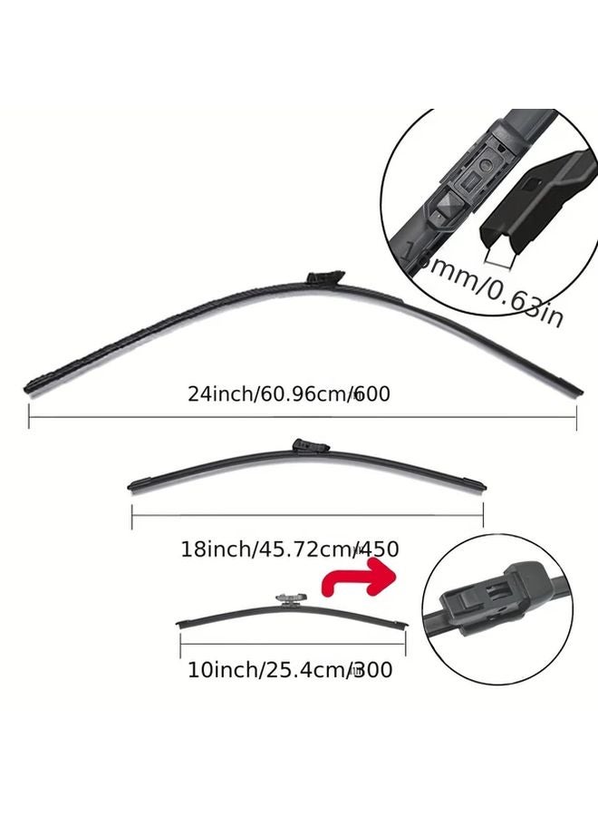 مساحات زجاج أمامي عالية الجودة وصامتة لفولكس فاجن T-Cross موديلات 2019-2023 - Image 1