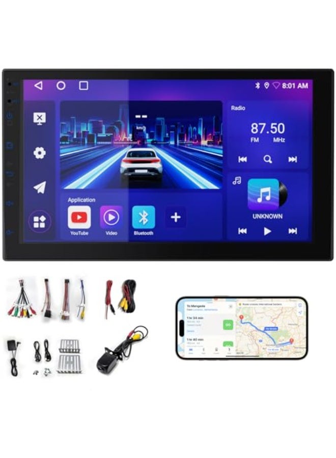 هاو ديور شاشة سيارة أندرويد 13 مزدوجة الدين مع كاربلاي لاسلكي وأندرويد أوتو - ذاكرة 2 جيجابايت + 64 جيجابايت - مقاسات 7/9/10.1 إنش - صوت 200 واط - Image 1