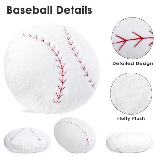 Wepop 18in Fluffy Baseball Pillow Soft Baseball Pillows Sports Ball Pillow Stuffed Plush Toy Room Decoration and Gifts for Kids Boys Girls Baseball Fans - Image 5