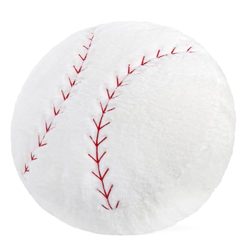 Wepop 18in Fluffy Baseball Pillow Soft Baseball Pillows Sports Ball Pillow Stuffed Plush Toy Room Decoration and Gifts for Kids Boys Girls Baseball Fans - Image 1