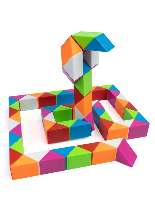 Cubelelo Magic Snake Rainbow Puzzle Cube (72 Wedges) | Twist And Turn Shape Creation Fun Game For Kids Boys Girls And Adults | Multicolor Brain Teaser Stress Buster Toy | For Ages 3 Years And Above - Image 1