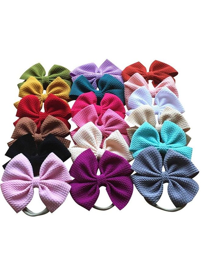 Toptim Baby Girl Headbands And Bows For Newborn Infant Toddler Photographic Accessories 4.7" Bow (18 Pack) - Image 2