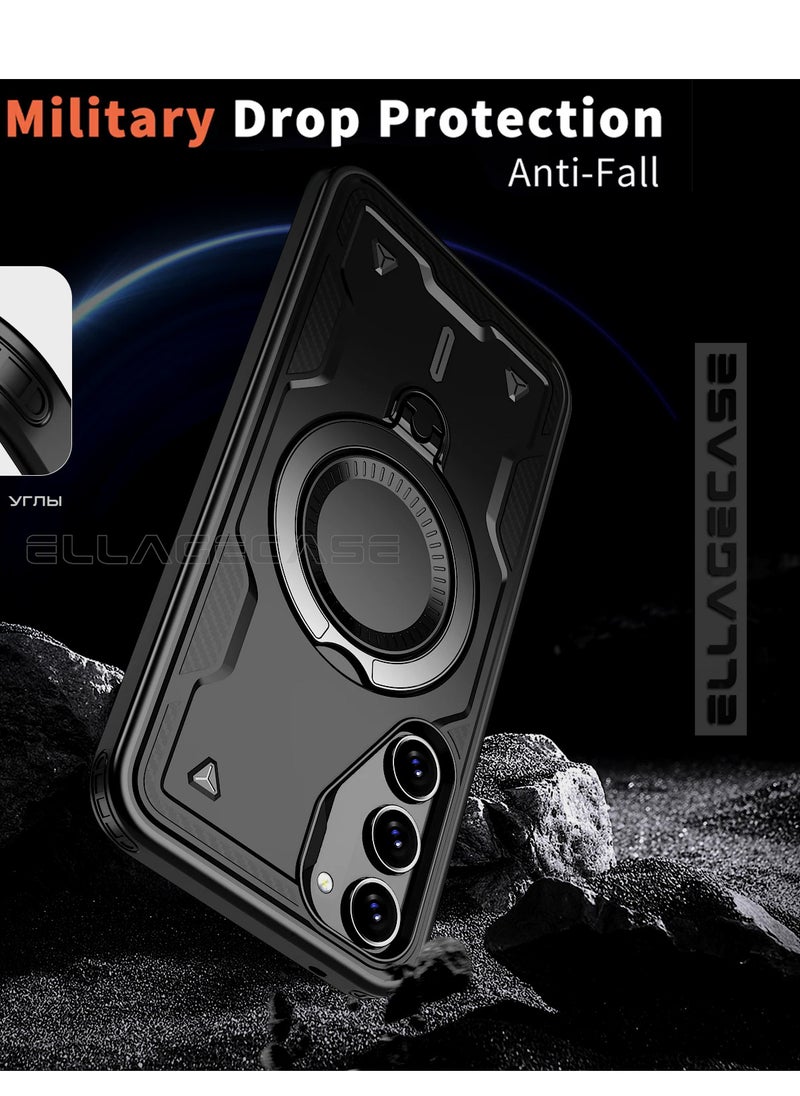ELLAGECASE Protective Case with Ring for Samsung Galaxy S23, Rugged Drop Protection, Horizontal and Vertical Stand Capability, Solid Camera Protection, Balanced Support, and Perfect Compatibility with Magnetic Accessories  - Image 3