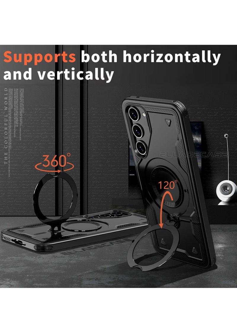 ELLAGECASE Protective Case with Ring for Samsung Galaxy S23, Rugged Drop Protection, Horizontal and Vertical Stand Capability, Solid Camera Protection, Balanced Support, and Perfect Compatibility with Magnetic Accessories  - Image 5
