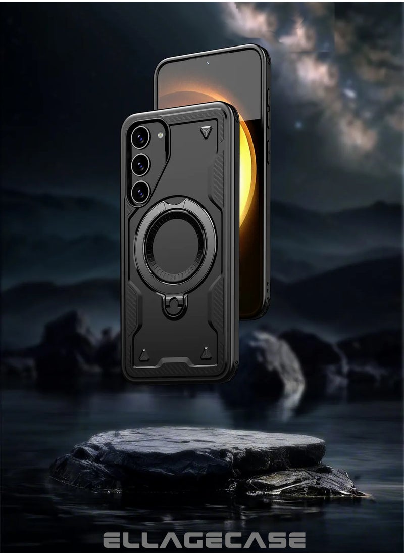 ELLAGECASE - Protective Case with Ring for Samsung Galaxy S23, Rugged Drop Protection, Horizontal and Vertical Stand Capability, Solid Camera Protection, Balanced Support, and Perfect Compatibility with Magnetic Accessories - Image 1
