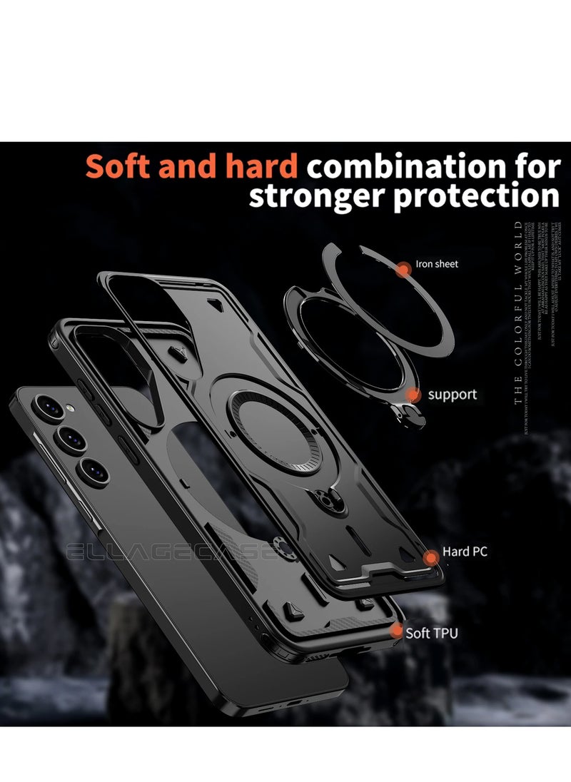 ELLAGECASE - Protective Case with Ring for Samsung Galaxy S23, Rugged Drop Protection, Horizontal and Vertical Stand Capability, Solid Camera Protection, Balanced Support, and Perfect Compatibility with Magnetic Accessories - Image 1
