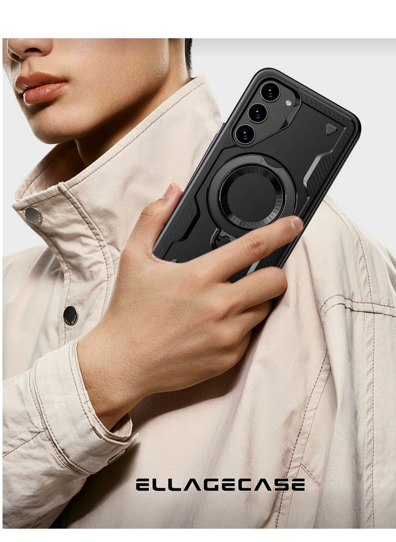 ELLAGECASE - Protective Case with Ring for Samsung Galaxy S23, Rugged Drop Protection, Horizontal and Vertical Stand Capability, Solid Camera Protection, Balanced Support, and Perfect Compatibility with Magnetic Accessories - Image 1
