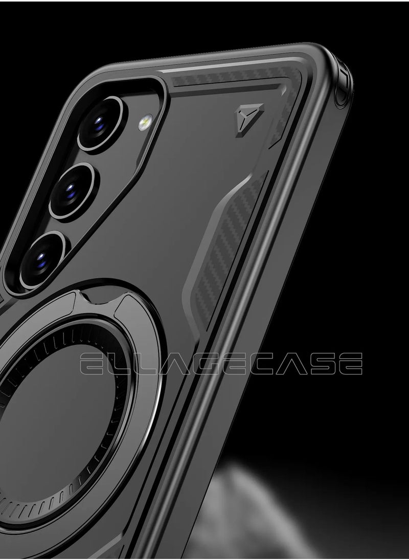 ELLAGECASE Protective Case with Ring for Samsung Galaxy S23, Rugged Drop Protection, Horizontal and Vertical Stand Capability, Solid Camera Protection, Balanced Support, and Perfect Compatibility with Magnetic Accessories  - Image 4