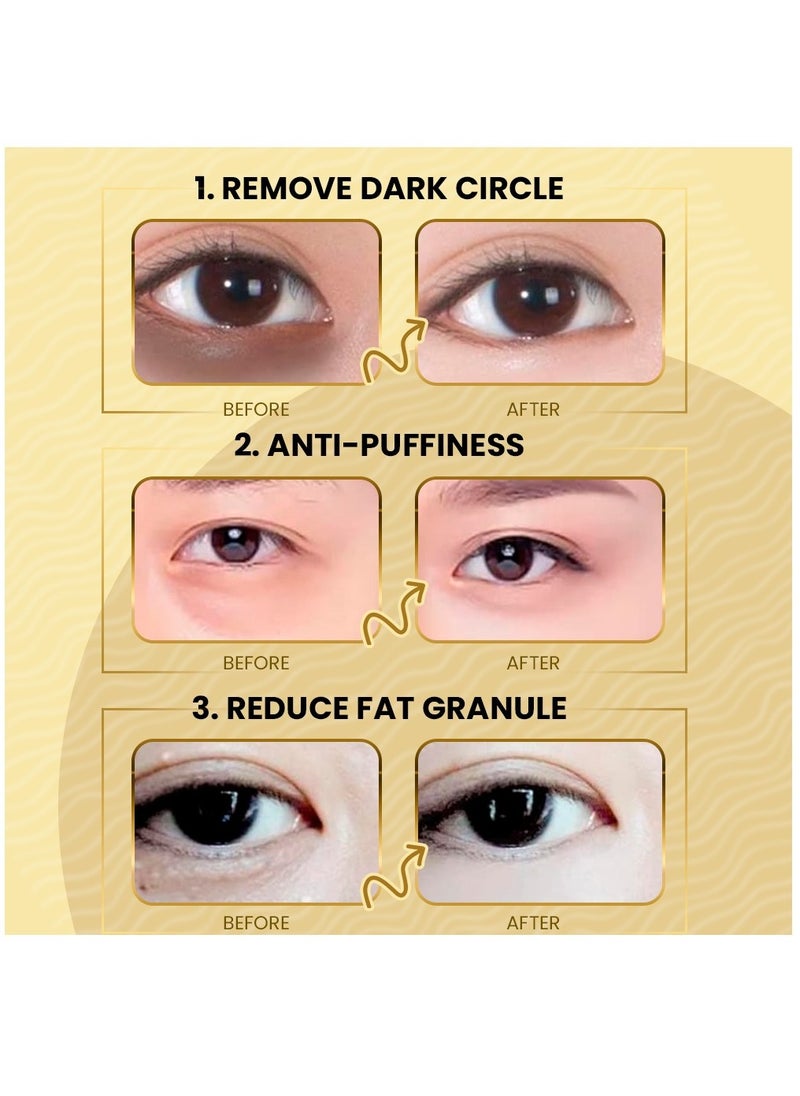 Kanza - 60 Pcs Supplement Collagen Eye Mask (30 Pairs) Under Eye Pads for Eye Bags & Anti-Aging Treatment Reduces Dark Circles Puffiness Wrinkles with 24K Pure Gold Essence Eye Skin Lifting Patches - Image 1