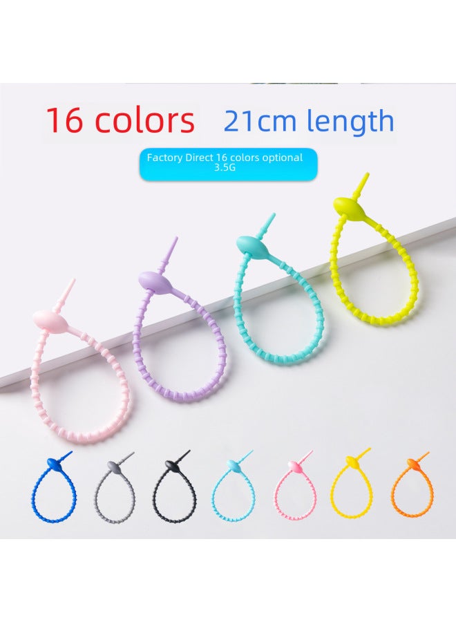 Loquat 210mm Frog Silicone Ties Winding Machine Diy Keychain Jewelry Bag Blind Box Pendant Rope Winder Digital Computer Accessories-Color:Black - Image 2