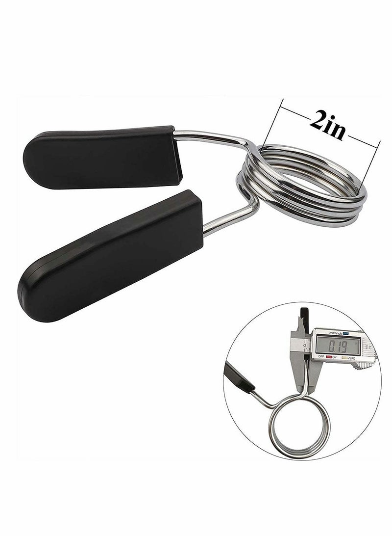 KASTWAVE 2 pcs Spring Clip Collars, 2-inch (50mm) Barbell Exercise Collar Clamps for Olympic Weight Bar Dumbbells Gym Fitness Training Weight Lifting Equipment - Image 2