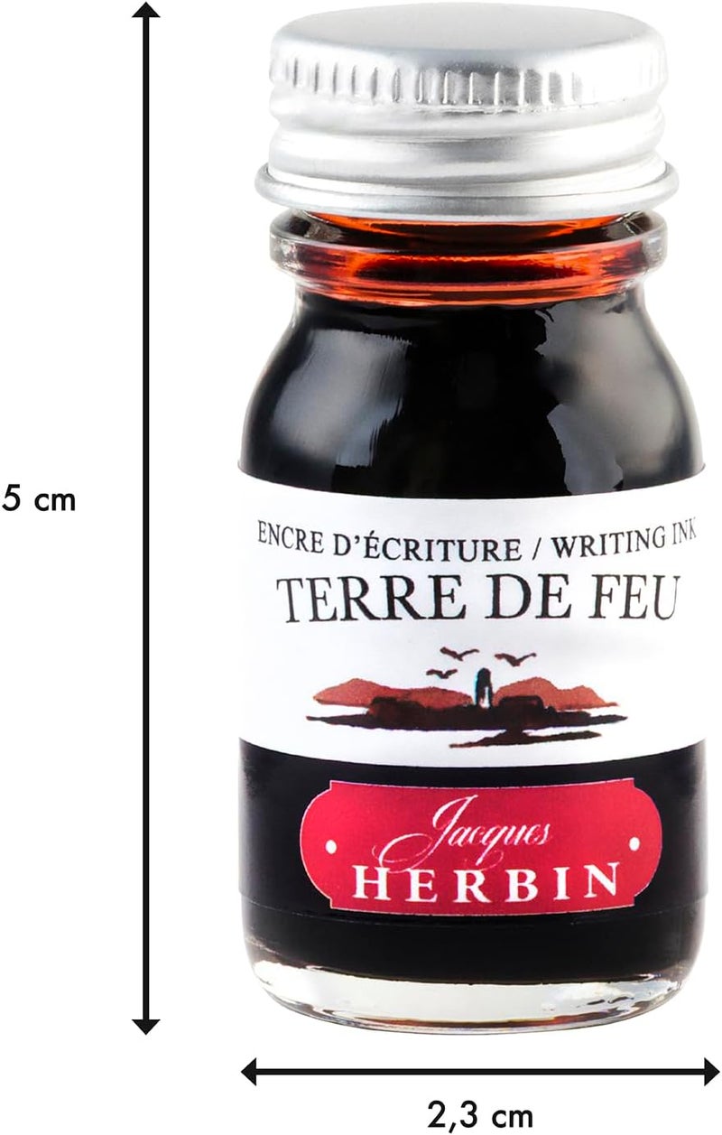 Jacques Herbin 11547T - Writing and drawing ink - Fountain pens and rollerball pens - Terre de feu - 10 ml - Made in France - Image 1