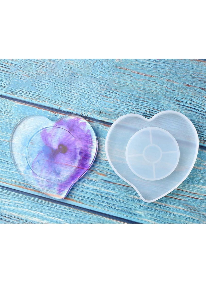 Eminönü Toptancı - Eminönü Wholesaler Epoxy Resin Silicone Mold Stone Powder Heart Model Coaster Mold - Image 1